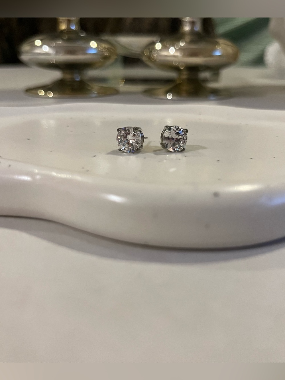 Sparkling Round 2 Carat Cubic Zirconia Stud Earrings